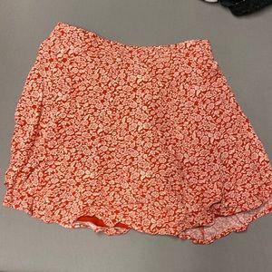 Large floral burnt orange skirt